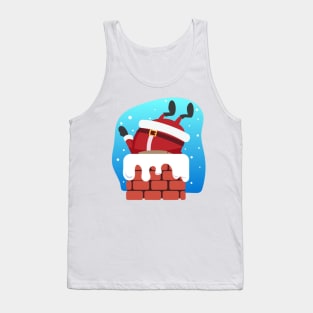 Santa Сomes Down the Chimney Tank Top